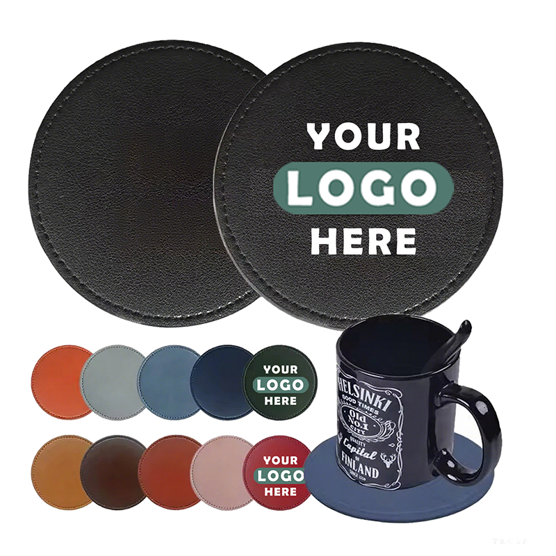 Waterproof PU Coasters Custom Branded for Events Home Restaurants HLCOA1005